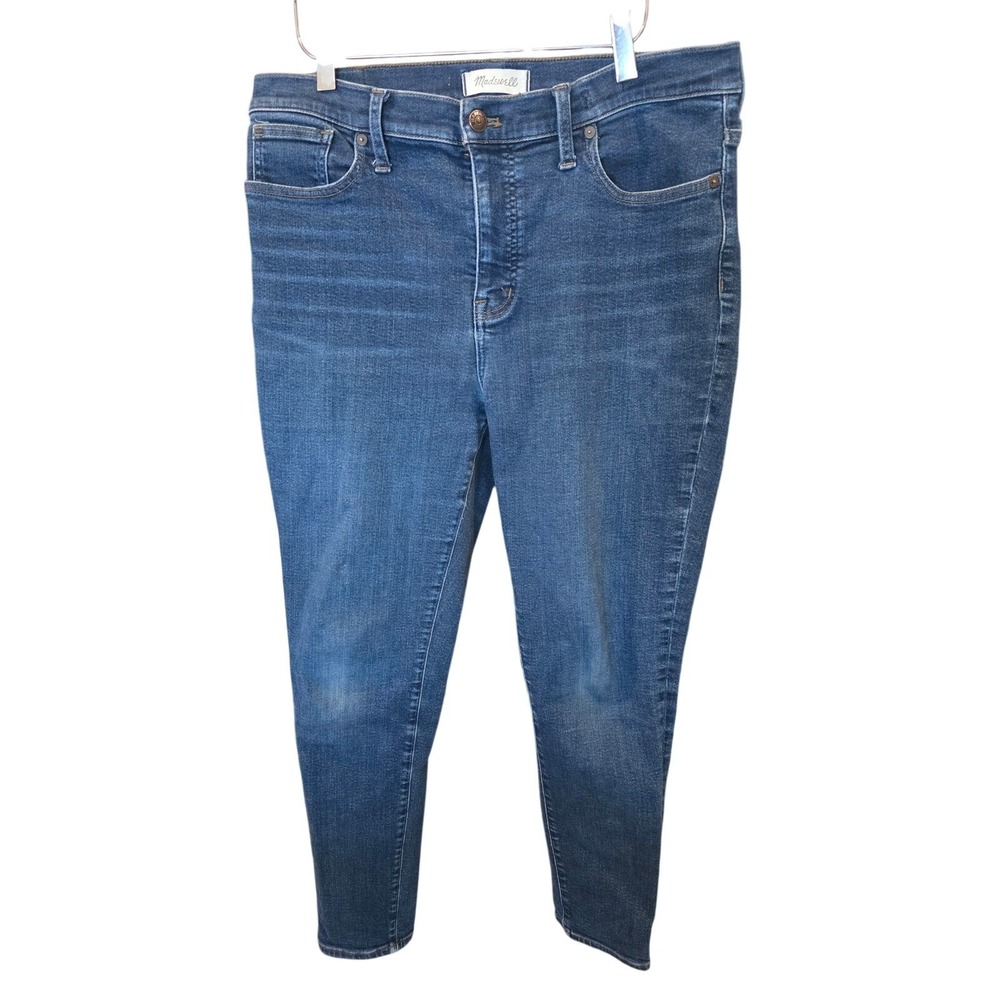 Madewell 9" Mid Rise Skinny Jeans 32 Womens Plus Size Stretchy Medium Wash